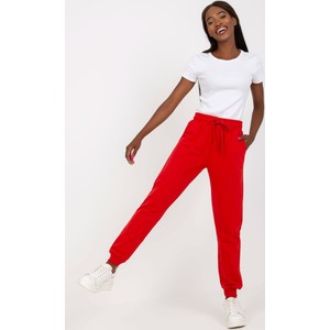 Czerwone spodnie sportowe Basic Feel Good w sportowym stylu z dresówki