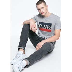 T-shirt Levis z dzianiny z krótkim rękawem w młodzieżowym stylu