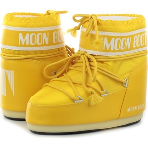 Żółte śniegowce Moon Boot sznurowane