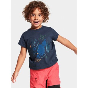 Granatowa koszulka dziecięca Didriksons z bawełny dla chłopców