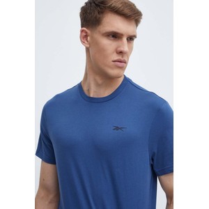 Niebieski t-shirt Reebok w sportowym stylu