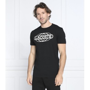 Czarny t-shirt Lacoste z krótkim rękawem
