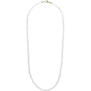 Manoki Długi naszyjnik z perłami z złoconym zapięciem dla mężczyzn i kobiet