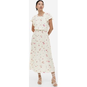 H & M & - MAMA Krepowana sukienka dla karmiącej - Biały