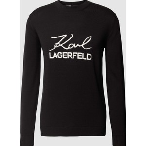 Sweter Karl Lagerfeld z okrągłym dekoltem z bawełny