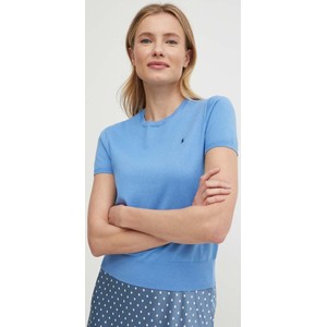 Niebieski t-shirt POLO RALPH LAUREN w stylu casual