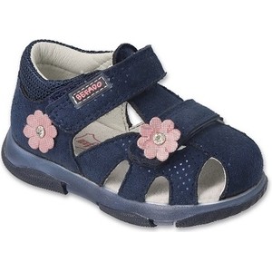Granatowe buty dziecięce letnie Befado dla dziewczynek na rzepy