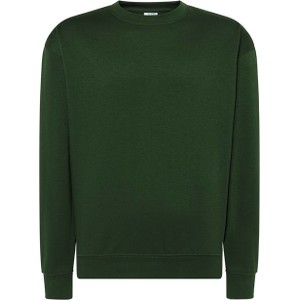 Zielony sweter JK Collection z okrągłym dekoltem z dresówki w stylu casual