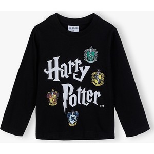 Czarna koszulka dziecięca Harry Potter z jeansu dla chłopców