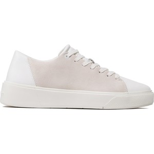 Sneakersy Calvin Klein - Low Top Lace Up Lth Mix HM0HM01005 Triple White 0K4