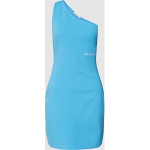 Niebieska sukienka Calvin Klein bez rękawów mini