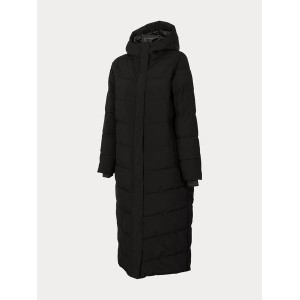 Czarny płaszcz 4F z kapturem oversize