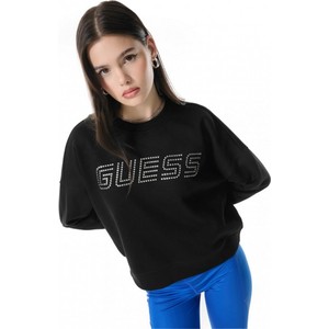 Czarna bluza Guess w młodzieżowym stylu z dresówki