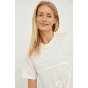 T-shirt Guess z bawełny z okrągłym dekoltem w stylu casual