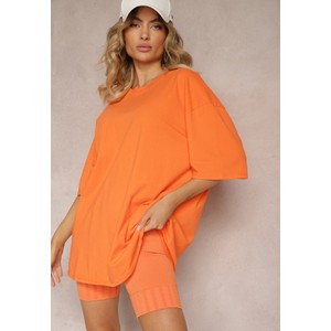 Pomarańczowa bluzka Renee z bawełny z długim rękawem