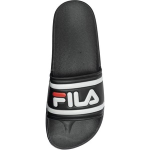 Czarne klapki Fila w sportowym stylu z płaską podeszwą