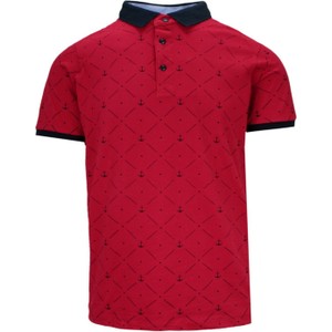 Czerwona koszulka polo Le Marin z krótkim rękawem z bawełny