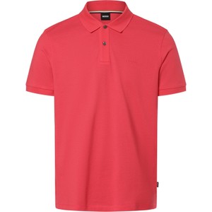 Czerwona koszulka polo Hugo Boss z krótkim rękawem w stylu casual