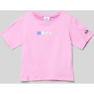 Różowa bluzka dziecięca Champion dla dziewczynek z bawełny