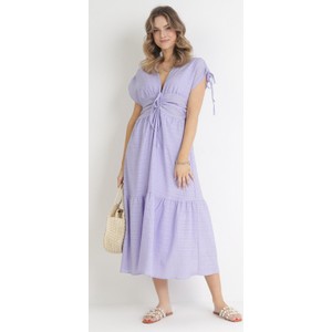 Fioletowa sukienka born2be maxi w stylu casual