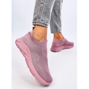 Różowe buty sportowe ButyModne w sportowym stylu z tkaniny