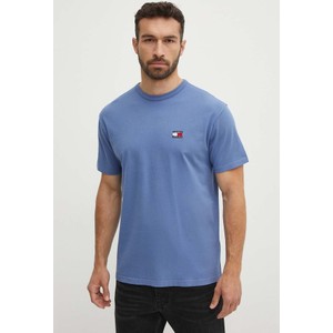 Niebieski t-shirt Tommy Jeans z bawełny z krótkim rękawem