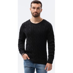 Czarny sweter Ombre w stylu casual z okrągłym dekoltem