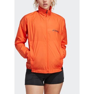 Pomarańczowa kurtka Adidas wiatrówki bez kaptura w sportowym stylu