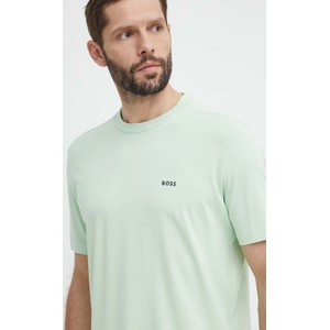 Zielony t-shirt Hugo Boss z nadrukiem w stylu casual z krótkim rękawem