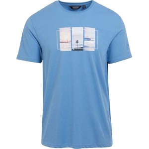 Niebieski t-shirt Regatta z bawełny z krótkim rękawem w młodzieżowym stylu