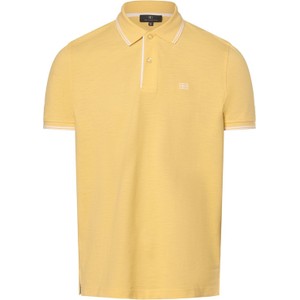 Żółty t-shirt Nils Sundström z bawełny w stylu casual z krótkim rękawem