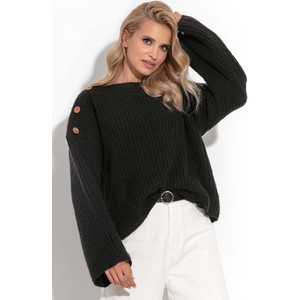Czarny sweter Fobya z satyny w stylu casual