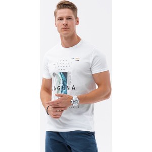 T-shirt Ombre z nadrukiem w stylu klasycznym z krótkim rękawem