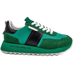 Zielone buty sportowe Big Star sznurowane z płaską podeszwą