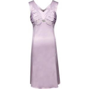 Fioletowa sukienka Fokus w stylu klasycznym rozkloszowana midi