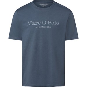 Granatowy t-shirt Marc O'Polo w stylu vintage z krótkim rękawem
