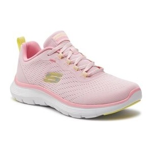 Różowe buty sportowe Skechers flex sznurowane w sportowym stylu
