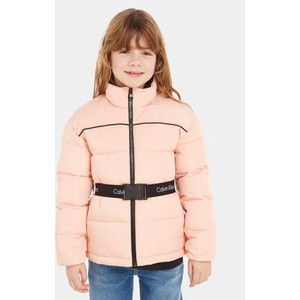 Różowa kurtka dziecięca Calvin Klein z jeansu