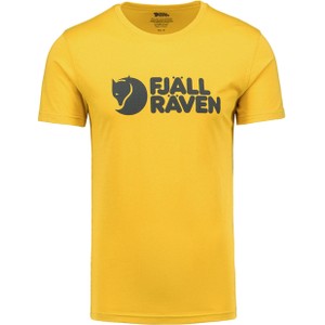 Żółty t-shirt Fjällräven z bawełny