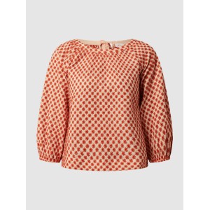Pomarańczowa bluzka S.Oliver z długim rękawem w stylu casual z bawełny