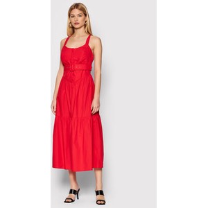 Czerwona sukienka Fracomina maxi na ramiączkach