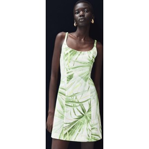 Sukienka H & M z dekoltem w kształcie litery v z tkaniny w stylu casual