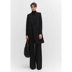 Czarny płaszcz Mango bez kaptura w stylu casual