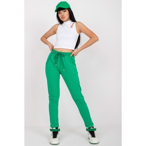 Zielone spodnie sportowe Basic Feel Good z dresówki