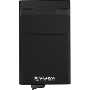 Koruma Aluminiowy portfel na karty z ochroną kart kredytowych RFID (czarny)