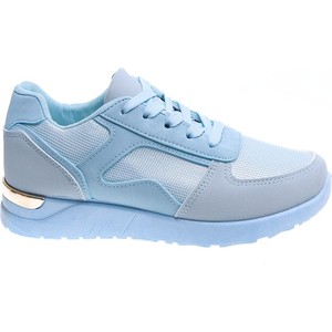 Niebieskie buty sportowe Pantofelek24 z zamszu sznurowane w sportowym stylu