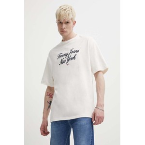 T-shirt Tommy Jeans z krótkim rękawem w młodzieżowym stylu z bawełny