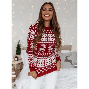 Sweter Pakuten w stylu casual w bożonarodzeniowy wzór