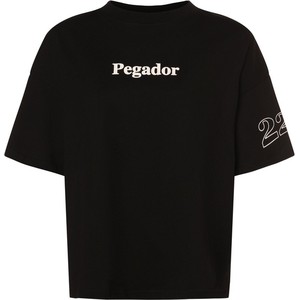 Czarny t-shirt Pegador z bawełny w młodzieżowym stylu z krótkim rękawem