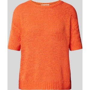 Pomarańczowa bluzka Marc O'Polo z bawełny z okrągłym dekoltem